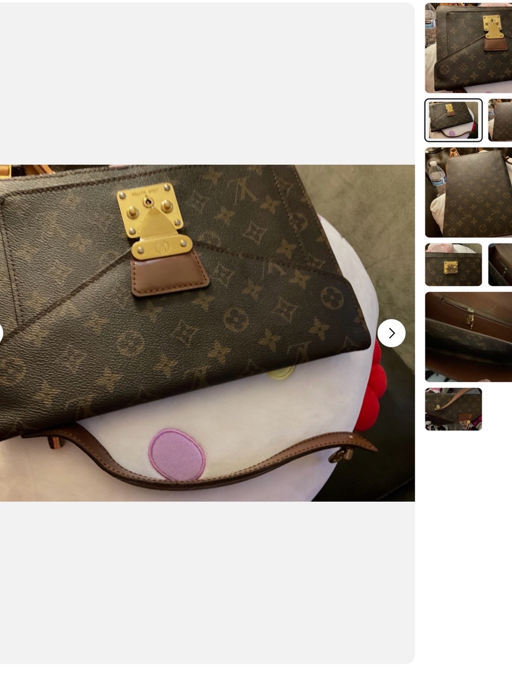 Louis Vuitton Monogram Canvas Shoulder Bag with Gold Hardware